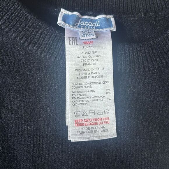 Jacadi Navy and White Polka Dot Dress - Picture 3 of 3